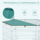 Recinto Recinzione per Animali Domestici 6pz 59x60 cm con Copertura 