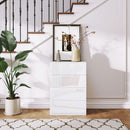 Cassettiera 4 Cassetti 55x33x80 cm Design Moderno Antiribaltamento Bianco Lucido  