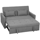 Divano Letto 2 Posti 3 in 1 Clic Clac 160x85x85 cm con 2 Cuscini Reclinabile e Imbottito in Tessuto Grigio      