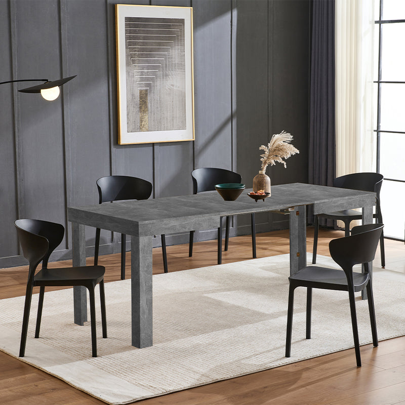 Tavolo da Pranzo Allungabile 120-200x80x76 cm in Legno Effetto Cemento      