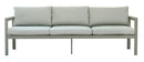 Divano 3 Posti da Giardino 213x60x75 cm Marsiglia in Alluminio Tortora e Grigio Cenere
