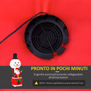Babbo Natale Gonfiabile H250 cm con Mongolfiera Luci LED Multicolore