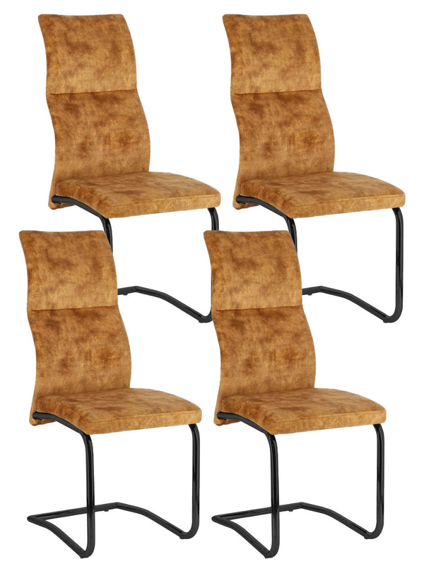 Set 4 Sedie 43,5x62x102h cm Thelma Velluto Giallo online
