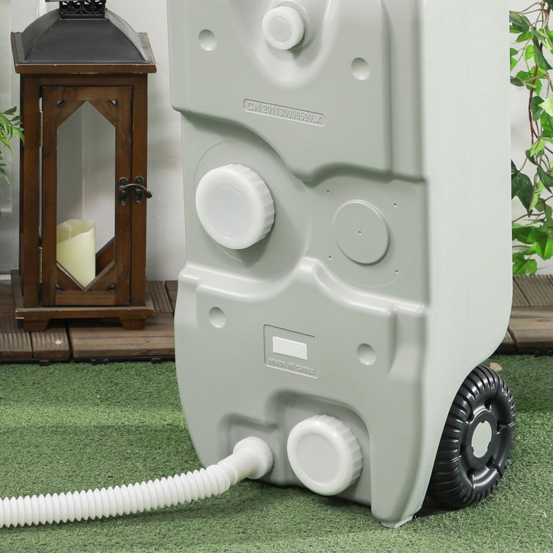 Serbatoio per Acqua da Campeggio 40L Tubo e Rubinetto Inclusi con Ruote Grigio  