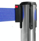 Colonnina Tendinastro 3 metri in Acciaio Inox Spazzolato Ø36x101 cm Nastro Blu