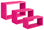 Set 3 Mensole da Parete Rettangolare in Fibra di Legno Trittico Fuxia