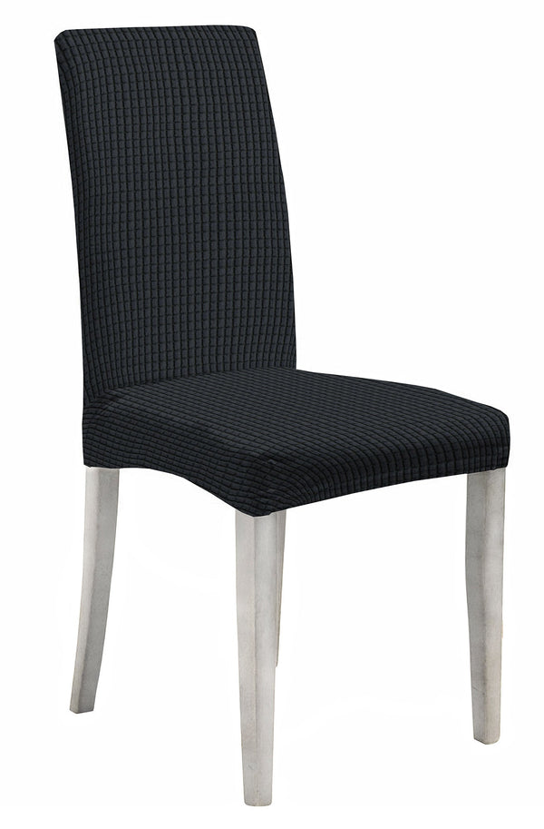 prezzo Satz mit 2 Stuhlhussen mit elastischer Rückseite aus dunkelgrauem Leslie-Polyester