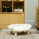 Cuccia Divanetto per Cani e Gatti 47x40x20 cm con Schienale Sfoderabile in Peluche Crema      