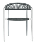 Sedia  da Giardino 56x78x59 cm Milano con Corda Sintetica e Allumino Bianco e Grigia