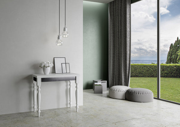 prezzo Consolle Allungabile 90x45-90x80 cm in Nobilitato Bianco