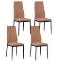 Set 4 Sedie 50x44x96 cm in Tessuto Milano Nocciola