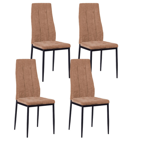 Set 4 Sedie 50x44x96 cm in Tessuto Milano Nocciola prezzo