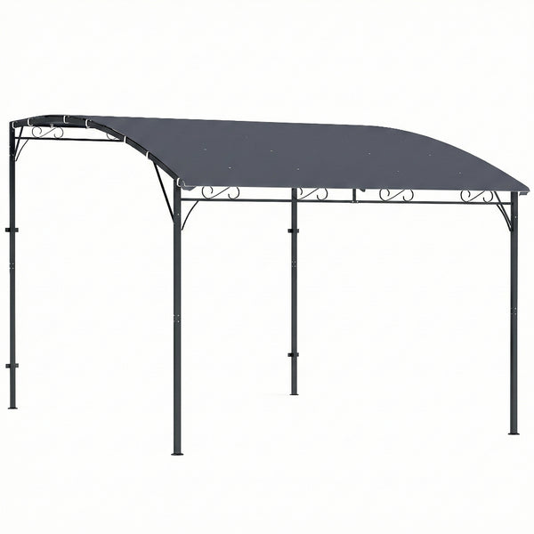 acquista Gazebo Pergola da Giardino 286x384x252 cm con 16 Fori di Drenaggio in Metallo e Poliestere Grigio