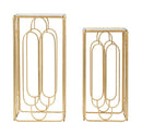 Set 2 Tavolini Arty Quadrato 34x34x70-29x29x60 cm in Ferro