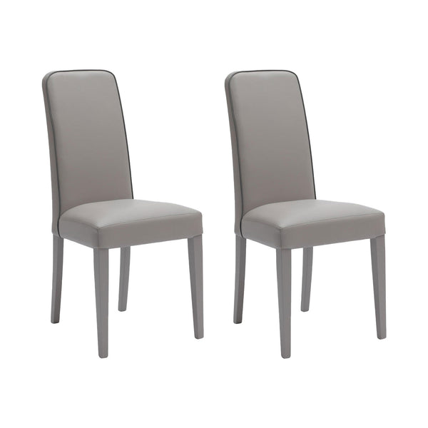 Set 2 Sedie 59x46xH99 cm in Similpelle Anita Grigio Scuro sconto