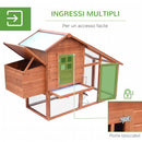 Gabbia Pollaio per Galline da Giardino 190x66x116 cm in Legno  Arancione