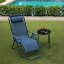 Sedia Sdraio Reclinabile e Richiudibile Rio 65x90x108 cm con Poggiatesta in Poliestere con Struttura in Acciaio Blu Mélange      