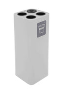 Pattumiera a Bidone da 60 L 30,2x30,2x 82,5 cm 3 Scomparti Tubolari e 1 Vaschetta in Acciaio Verniciato Bianco 