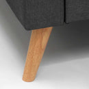 Divano 3 Posti 181x79x84 cm in Tessuto Grigio Scuro