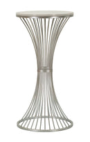 Tavolinetto Funnel Ø40x79 cm in Ferro e Marmo Argento      