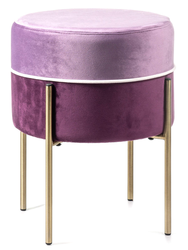 sconto Gepolsterter Pouf Ø41x40 cm in lila und lila Samt