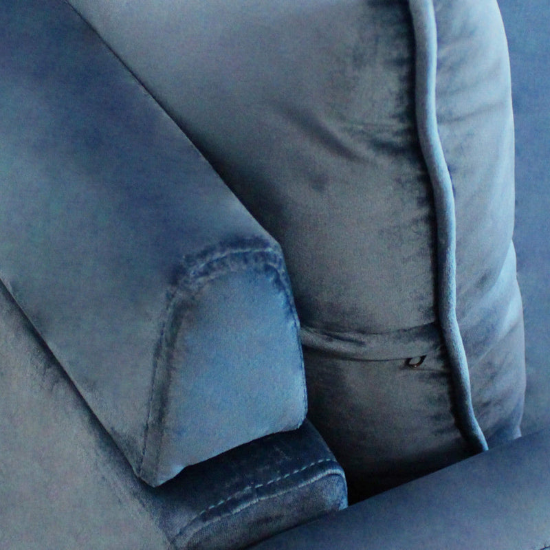 Divano 2 Posti Chandler 152x81x89 h cm in Velluto Blu