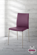 Set 4 Sedie 41,5x44xH85 cm in Similpelle Minnie Viola