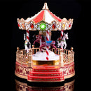 Giostra Giostrina Natalizia con LED Musica Decorazione Addobbo di Natale 20x22 cm