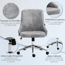 Sedia da Ufficio Operativa 56x63x85-95 cm in Tessuto in Microfibra Grigio