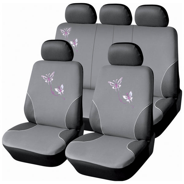 Satz Universal-Vorder- und Rücksitzbezüge aus grauem Butterfly-Polyester und Schwamm prezzo