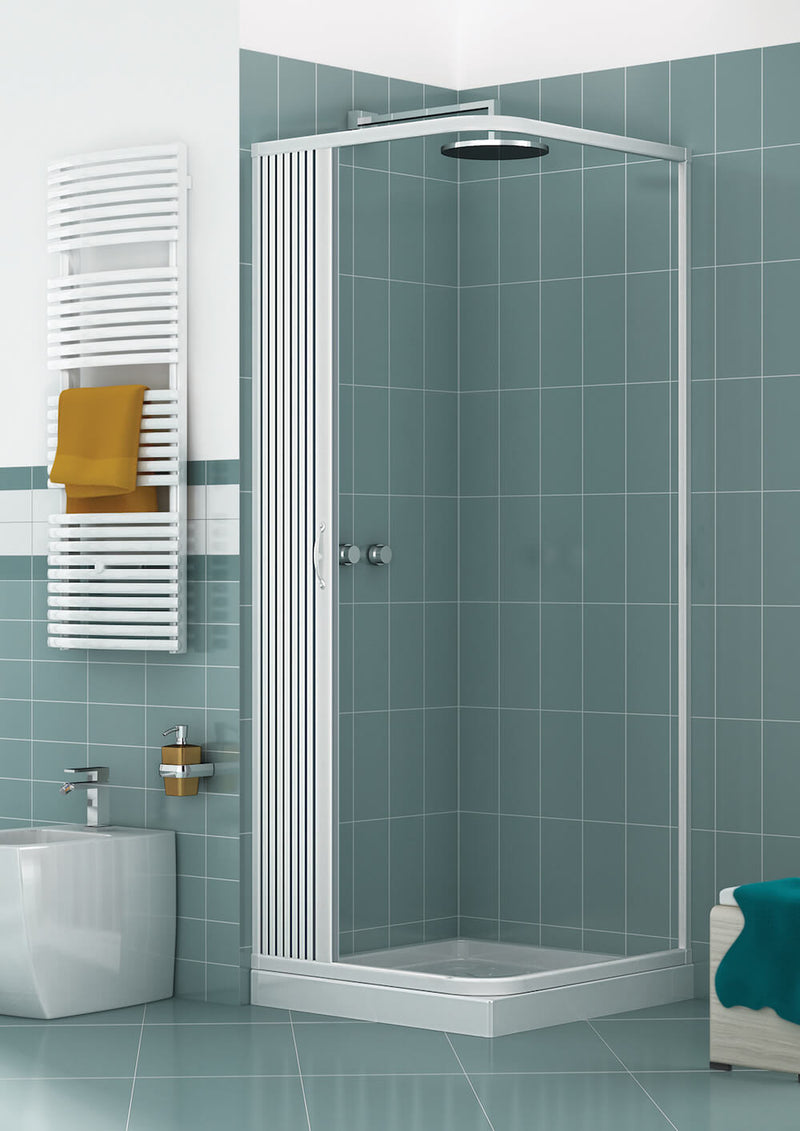 Box Doccia 1 Anta a Soffietto Apertura Laterale In PVC H185 Caldoni Manen