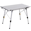 Tavolo da Campeggio Picnic Avvolgibile in Alluminio 90x53x45/65 cm  Wrap
