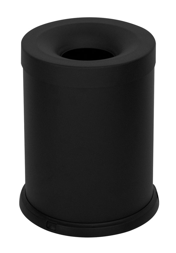 acquista Pattumiera Gettacarte Ø25xh35 cm Autoestinguente In Acciaio Verniciato Nero