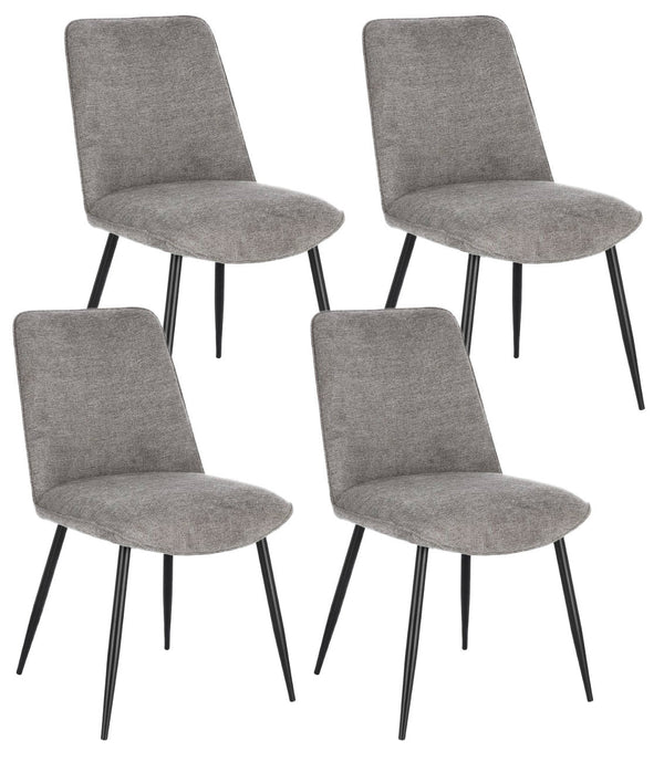 Set 4 Sedie 48x62x84 cm Cora in Tessuto Nero e Grigio Scuro acquista