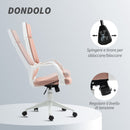 Sedia da Ufficio Operativa 63x63x117-127 cm Seduta Girevole e Dondolo Tessuto a Rete Rosa  