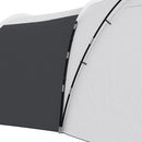 Tenda da Campeggio 6 Posti Impermeabile con 3 Aree Notte Soggiorno e Portico in tessuto Oxford Grigio