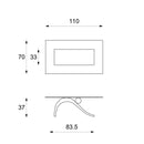Tavolino da Soggiorno 120x70x40 cm in Vetro Temperato Dove Trasparente