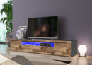Mobile TV 3 Ante 200x40x36,5 cm Daiquiri Ardesia e Acero Pereira