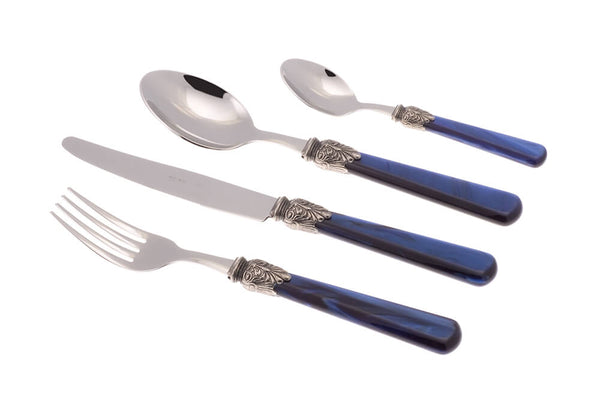 online Service-Set Besteck 24-teilig in Rivadossi Sandro Elena Blue Edelstahl