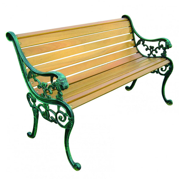 prezzo Lion Gusseisenbank 130x56x72 h cm in anthrazitfarbenem Holz