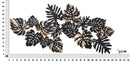 Pannelo Dark Leaf 133x6,5x63 cm in Ferro Nero e Oro