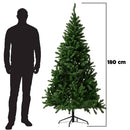 Albero di Natale Monte Saturno 180 cm 650 Rami Super Folto Realistico con Base a Croce in Ferro Verde      