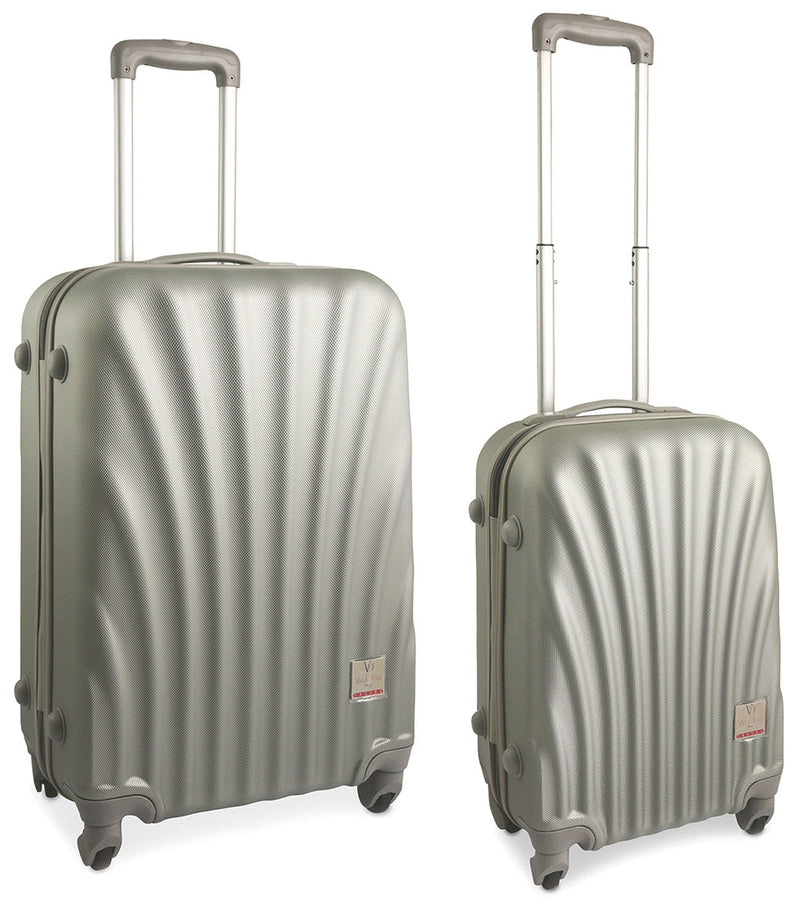 Set 2 Valigie Trolley Rigide in ABS 4 Ruote TSA Soriani Grigio