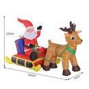 Babbo Natale Gonfiabile con LED per Interni ed Esterni 152x72x122 cm 