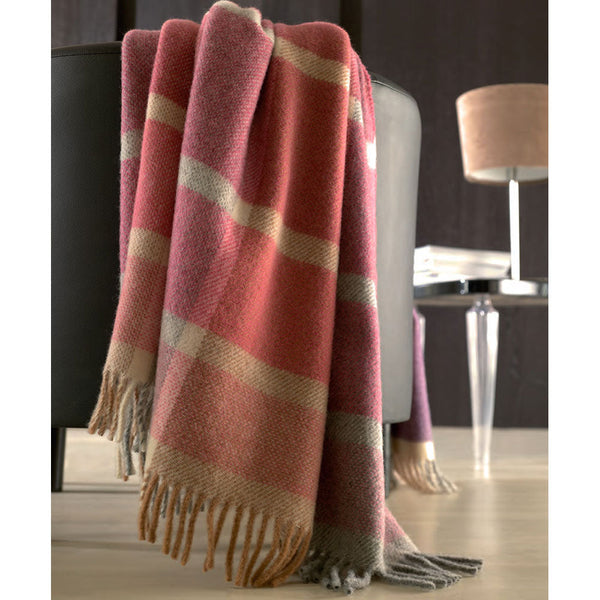 Plaid aus reiner Wolle 130x180cm 380gr Cober Denver Aubergine Purple prezzo