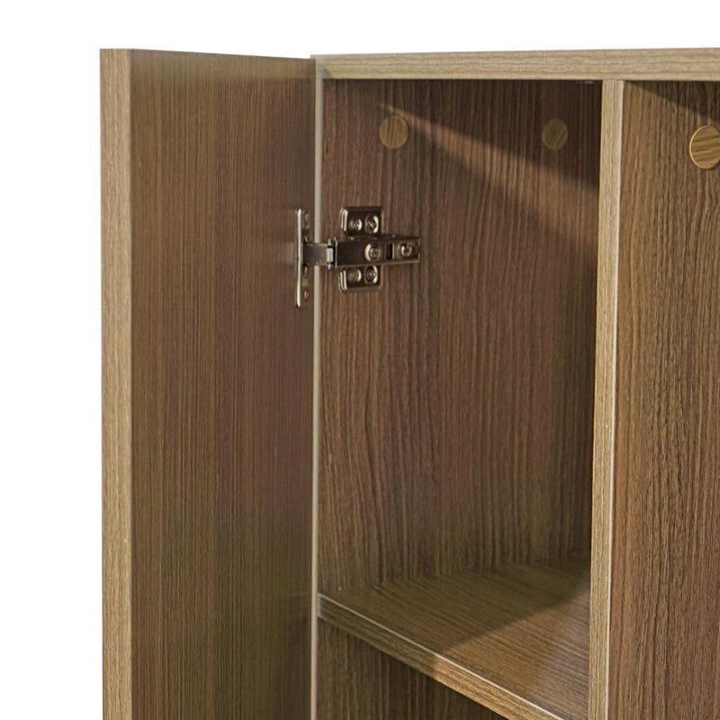 Mobile a Colonna per  Bagno 50x140x24 cm 1 Anta 4 Ripiani in Melaminico Rovere Scuro