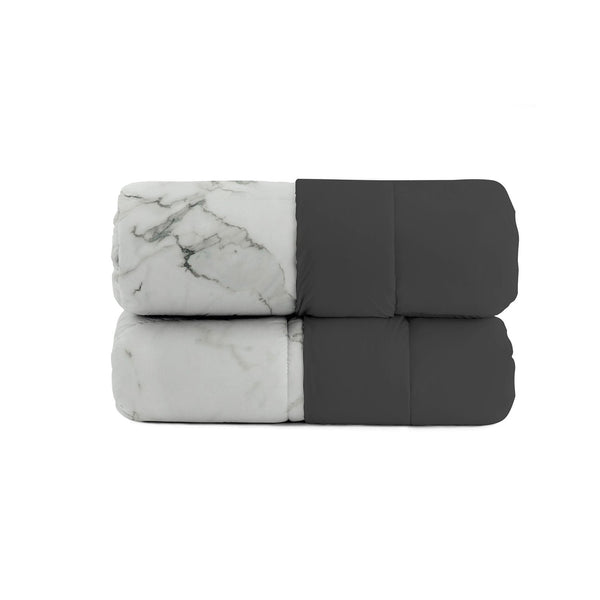 sconto Trapunta Invernale Stampata in Microfibra 200gr Double Face Marble Varie Misure