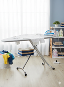 Asse da Stiro Completo Festival Profi 125x48 cm con Piano Stiramaniche e Ripiano Regolabile in Altezza