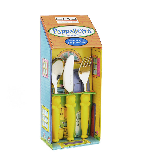 sconto Eme Pappallegra Besteckset aus gelbem Stahl für Kinder