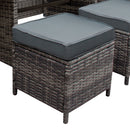 Set Salotto da Giardino 240x186x70 cm ad Angolo con Tavolo e Box Contenitore in Rattan Grigio